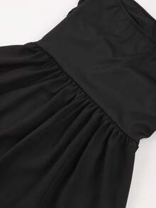 Women's Black Strapless Ruched High-Waist Slim Jumpsuit ,Casual Daily Wear, Suitable For Summer, Women's Jumpsuit - Black - View 6