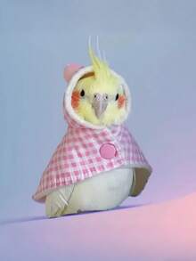 鹦鹉斗篷披风，保暖防风内衬，鸟类服装，小红帽造型，易于穿戴；3D立体剪裁，贴合鹦鹉体型，不影响活动，厚实外套，适合秋冬季鸟类穿着。 - 彩色 - 查看 8