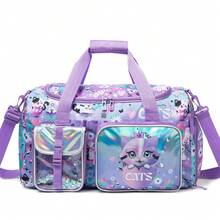 儿童旅行包、女孩旅行包、儿童过夜包、女孩舞蹈包、女孩周末旅行包、带鞋仓的健身包 - 卡通旅行袋 - 查看 16
