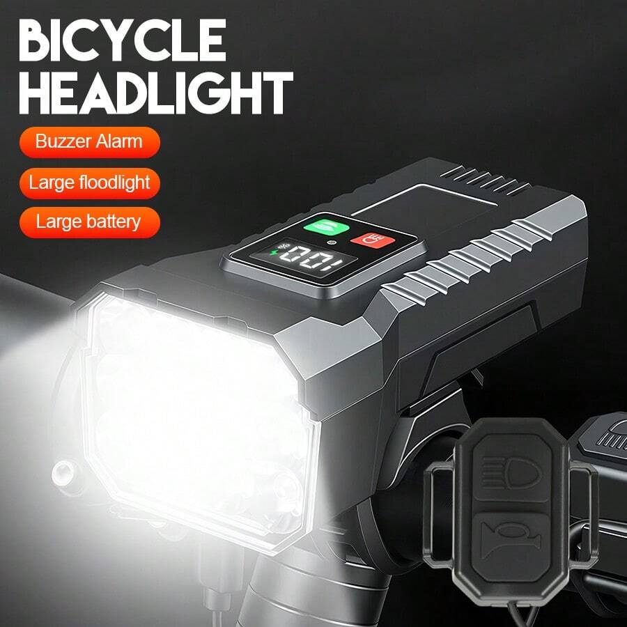 1pc Ultra-Bright Bicycle Headlight, Powerful Illumination, Large Capacity Battery, USB Rechargeable, Waterproof & Dustproof, Essential For Night Rides