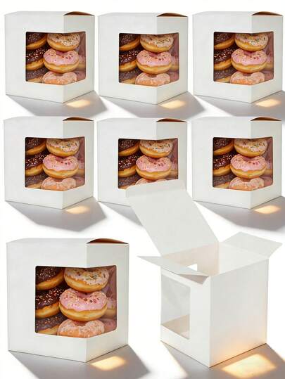 10PCS/1PC/ Multi-Purpose Clear Window Gift Box For Candy, Cake & Cookies, 11x11x12.5cm