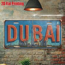 2D Flat Design, [2D Flat] A 2D Flat Print, 1 Piece, Vintage Metal Sign, For Decorative Purposes Only, Outdoor Wall Art (11. 8 Inches * 5. 9inch), "Dubai" Aluminum Sign, Vintage City Wall Art, Suitable For Cafes, Garages, Game Rooms, A Perfect Gift For Travel And Modern Cityscape Enthusiasts, 2D Flat - Style 1 - View 6