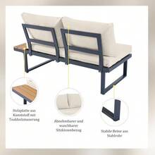 Outdoor Table & Chair Sets - Beige+Grey - View 6