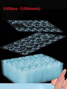 2400pcs (100 Sheets) Double-Sided Nail Stickers, Suitable For Press-On Nails, Jelly Double-Sided Nail Gel Stickers, Adhesive Stickers, Nail Sticker Paper, DIY Nail Sticker Paper - Army Green - View 11