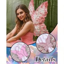 Fairy Wings Adults Women - Wings Fairy Costume For Dress Up Fantasy Renaissance Renfaire Cosplay - Pink - View 4