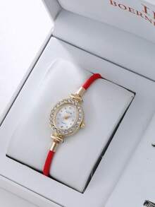 1pc Elegant Quartz Watch And Jewelry Accessory Set, Featuring A Stylish Round Women's Wristwatch And Rhinestone Bracelet. - Multicolor - View 13