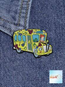 1pc Hard Enamel Needle Colored Car Brooch Lapel Badge Jewelry Gift For Friends Girls Women Fashion Accessories CLQU - 彩色 - 查看 11