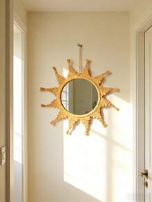1 件波西米亚风格太阳形壁镜，编织装饰镜，适用于客厅、卧室、玄关、儿童房、浴室，打造波西米亚农舍风格装饰墙面艺术 - 黃色 - 查看 11