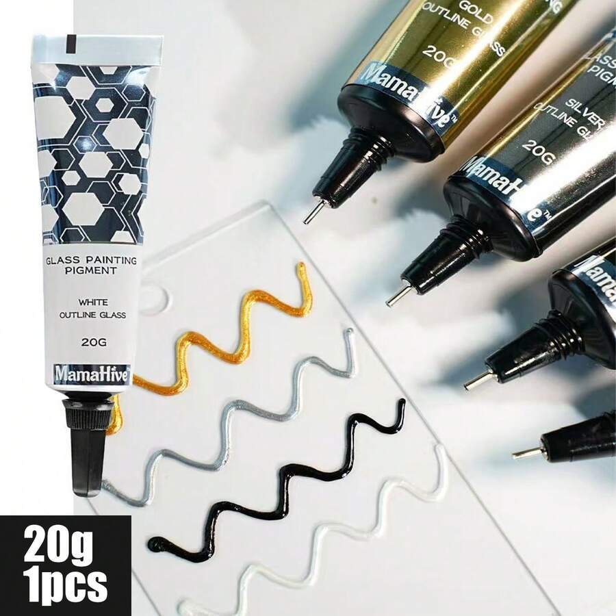 1pc Three-Dimensional Hook Line Pen 20g Non-Baking Waterproof Line Drawing Pen For Hand-Painting Glass, Acrylic And Ceramic PigmentsArt Student Stationery Hand-Painted Handmade - Single Piece - View 1