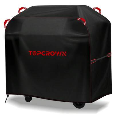 Tấm phủ vỉ nướng BBQ ngoài trời TOPCROWN, vải Oxford 420D chống thấm nước và tia UV, có khóa điều chỉnh, phù hợp với các thương hiệu Char-Broil/Nexgrill và các thương hiệu khác.