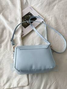 Sweet Lace Bow Pearl Mini Handbag Shoulder Bag - Baby Blue - View 6