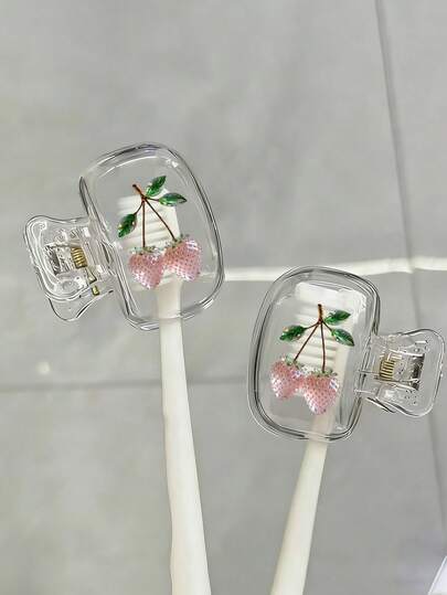 2'li Paket Düz Çilek Şeklinde Diş Fırçası Tutucu - Şeffaf Kapaklı, Sevimli Tasarımlı Seyahat ve Ev Düzenleyici, Kolay Taşıma İçin Kompakt ve Taşınabilir Tasarım, Diş Fırçası Başlıklarını Korur, Çift Tahliye ve Havalandırma Özelliğine Sahiptir, Ev, Yurt ve Seyahat Kullanımına Uygundur | Sevimli Diş Fırçası Başlığı Düzenleyici, Banyo Saklama İçin İdeal, Ev ve Yurt Kullanımına Uygundur