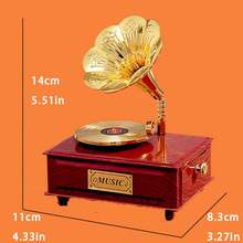 Hộp nhạc cơ học trang trí để bàn - Quà tặng hộp nhạc 8 nốt hình máy hát cổ điển. - Hộp nhạc lên dây cót kiểu châu Âu - Xem 3