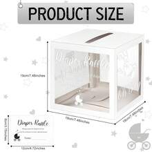 51 Diaper Raffle Tickets With Box For Baby Shower Game Invitations Diaper Raffle Card For Gender Reveal Baby Shower Party Decoration Table Centerpiece(Clear White) - 紫色 - 查看 9