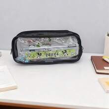 1个透明铅笔盒，考试文具袋（含防水PVC拉链口袋），1支蝴蝶笔，1把熊猫尺，1张熊猫贴纸（黑白两色） - V - 查看 11