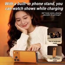 合金金属支架 240W USB-C 转 USB-C 数据线，USB-C Type-C 数据线，240W 可折叠支架编织数据线 | Type-C 转 Type-C，支持 USB PD 快充模式，240W 输出功率，最大 240W 可折叠手机支架数据线 | 双 Type-C 超快充弯头，编织线，适用于多种手机，USB 数据传输礼品礼品 - 黑色 - 查看 6