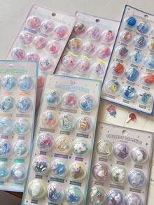 3D水晶浮雕贴纸 - 太空舱、幽灵糖果、行星、立体实心贴纸，适用于DIY剪贴簿、水瓶、手机壳、贴纸交换 - 彩色 - 查看 2