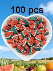 100/200/500/1000pcs Soft Polymer Clay Strawberry, Fruit, Lemon Slice Beads | DIY Jewelry Making, Bracelet & Accessory Spacer Beads, Citrus Themed Craft Supplies - Multicolor - View 24