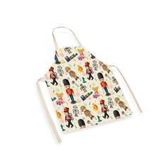 1pc Soldier Pattern Apron, Creative Funny Fashion Printed Apron, Home Cleaning Apron, Easy Clean Kitchen Cooking Apron, Creative Home Apron - Multicolor - View 6