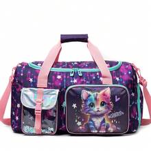 儿童旅行包、女孩旅行包、儿童过夜包、女孩舞蹈包、女孩周末旅行包、带鞋仓的健身包 - 卡通旅行袋 - 查看 22