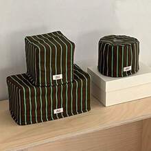 Nueva caja de pañuelos de estilo coreano simple y multicolor, diseño a rayas para sala de estar, exterior, cocina, cubierta de papel de pañuelos, bolsa de almacenamiento de tela - Caja de pañuelos - Ver 2