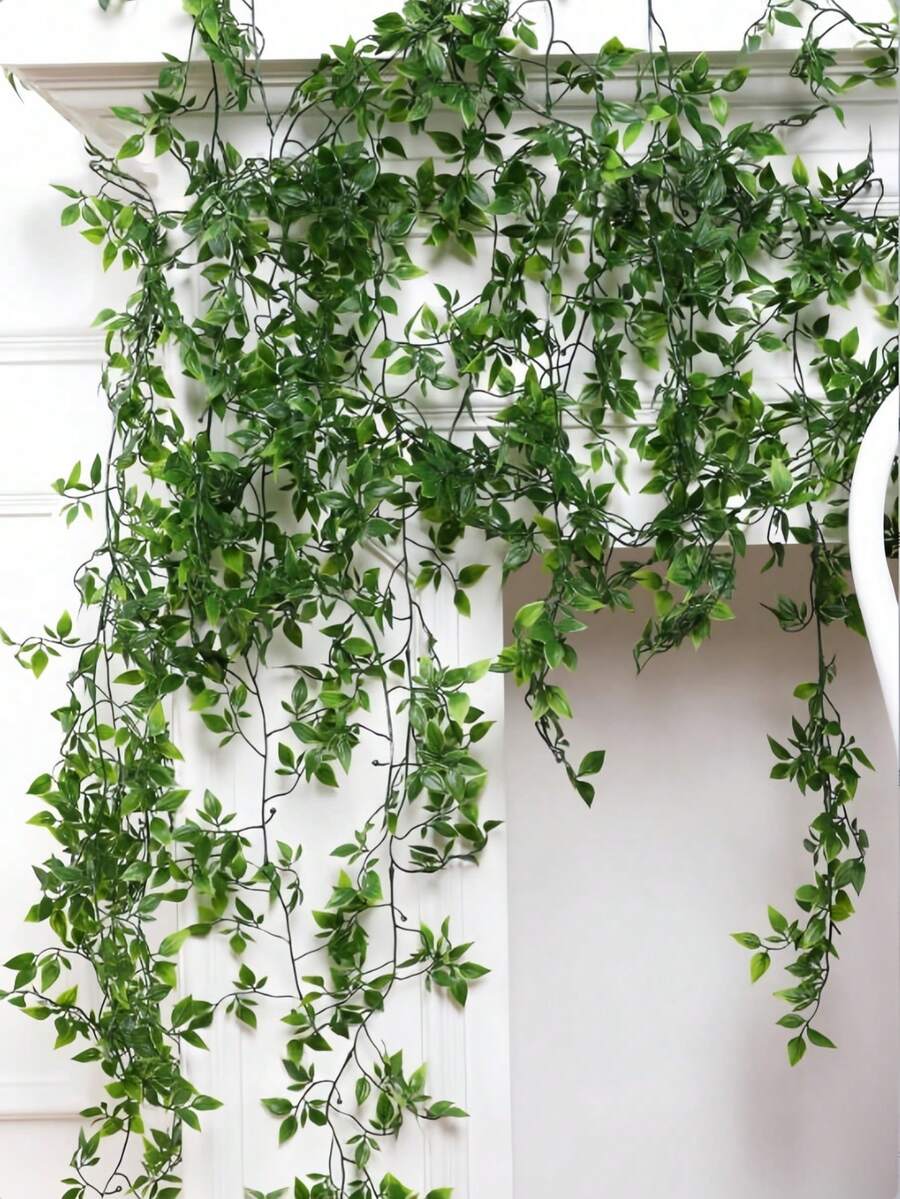 1 dây leo Mandala nhân tạo, thích hợp trang trí nhà cửa mùa xuân/hè trên bàn ăn, bệ cửa sổ, phòng ngủ, hàng rào hiên nhà. - màu xanh lá - Xem 1