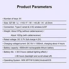 AULA F75MAX 可定制无线机械键盘,75% 布局,密封垫片式安装,支持热插拔轴体,TFT 显示屏,金属旋钮,RGB 背光,有线/2.4G/蓝牙三模式,适用于 PC/笔记本电脑/游戏/办公 - 查看 13