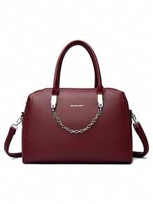 Large Capacity Women PU Leather Handbags Tote Bags Fashion Ladies Zipper Shoulder Messenger Sac Casual Female Big Crossbody Bag - Red - View 4