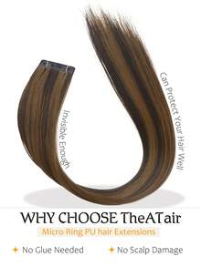 Invisible PU Brown Hair Tie, Seamless Reusable Brown Hair Binder - Multicolor - View 2