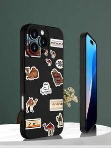 一款印有中东国旗和动物元素图案的柔软、防水、耐用手机壳：时尚、个性化、触感顺滑，并能保护摄像头。是送给自己、家人、同事、爱人在圣诞节、新年等重要节日里的完美礼物。适用于苹果 17、16、15、14、13、12、11 Pro/Pro Max/Plus 和三星 Galaxy 系列手机。 - 黑色 - 查看 5