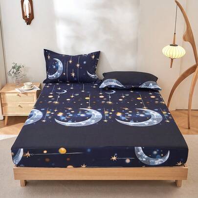 3pcs 3D Active Print Bedroom Bedsheet Set (1 Bedsheet + 2 Pillowcases), Skin-Friendly Fabric Bedsheet Set With Pillowcases, No Filling, Home Bedding Set, Machine Washable