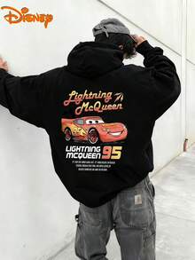 Disney Men's Casual Hoodie, Lightning McQueen Inspirational Quote Print, Vibrant Racing Design, Comfortable Fit, Perfect For Daily Wear & Fan Collections - Black - View 1