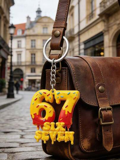 1 pieza Llavero plano 2D azul con diseño numérico 67 - Con diseño numérico 67, adecuado para mochilas, llaves, carteras - Llavero lindo, genial para bolsos y llaves de coche, sin batería requerida, regalo del Día de San Valentín, accesorio de coche práctico, accesorios para carteras y teléfonos de mujer, regalo para amigos, familia, novia, decoración de fiesta, recuerdo