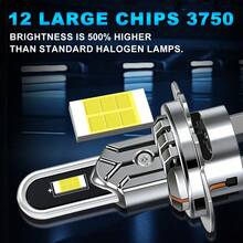 TOAUTO 2个高功率100W 30000LM H7 H4 H11 9005汽车LED大灯 1:1迷你尺寸大灯 超亮即插即用汽车大灯灯泡 - A - 查看 4