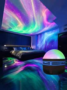 1 USB Aurora Borealis Projector Light Creates Magical Milky Way & Starry Sky For Any Room. Remote Control For Multi-Color Light Shows. Ideal For Bedroom, Living Room, Home Theater, Parties. Perfect Decorative & Atmosphere Light, Great Gift. - Multi-color light - View 6