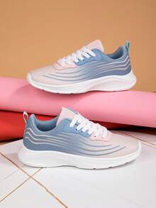 Ladies Sports Shoes Sneakers Women Jogging Female Casual Running Shoes Walking Gym Fitness Footwear Breathable Mesh Fashionable Lightweight Tennis Fitness Shoes Daily Wear All-Match - Pink - View 3