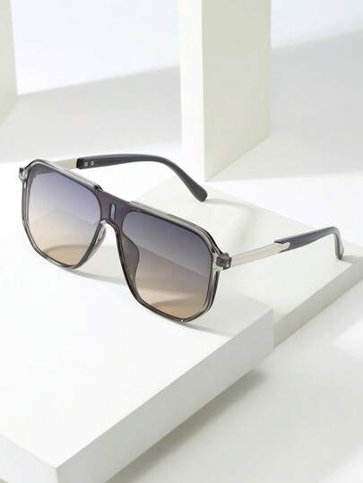 1副男士高品质简约时尚蛙眼眼镜，适合旅行、休闲、海滩、派对装饰