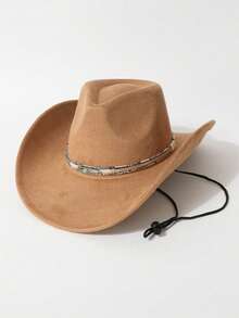 A Men's And Women's Western Cowboy Hat, A High-Quality Denim Hat, With European And American Western Styles, A Fashionable And Simple Square Hat, Suitable For Daily Wear, Parties, Western-Themed Events, Gatherings, Role-Playing, Graduation Ceremonies, Costume Balls, Festivals, Birthday Celebrations, Music Festivals, Hiking Trips, Etc. - Feathered Hat - View 11