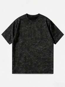 Áo thun nam tay ngắn cổ tròn, chất liệu denim mài, kiểu dáng thường ngày của GRDR, thoải mái và thời trang. - màu đen - Xem 4