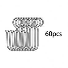 60pcs Metal Curtain Track Hooks S Shaped Small Curtain Metal Drape Wire Hooks For Ceiling Drape Track (Silver) - Silver - View 10