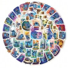 50pcs Bottle Stitch Doll Creative Waterproof Stickers For Water Bottles, Notebooks, Desktops, Walls, Skateboards, Guitars, Scrapbooks, Phone Cases, Computers, Chairs, Home Decor, Suitable For Birthday Parties, Holiday Gifts - 50pcs - View 10