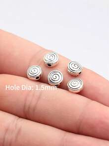 20pcs Swirl Grooved Spacer Beads For DIY Jewelry Making - Ancient Silver - View 6