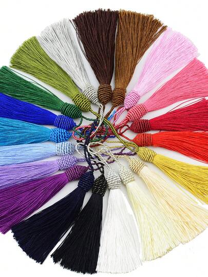 10pcs/Pack Pineapple Shaped Polyester Tassels, 15cm Colorful Chinese Style Coil Tassel Pendant Charms For Bookmarks, Keychains, Phone Straps, DIY Hanfu Accessories