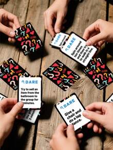 50pcs Party Game Cards, Friends Interaction Game Cards, Truth Or Dare Party Atmosphere Booster Cards - View 2