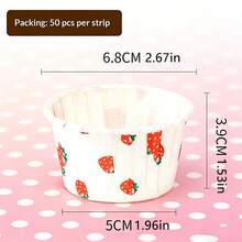 50个装烘焙纸杯蛋糕衬垫，耐热PET纸杯，卷边加固不油腻，纸杯蛋糕包装纸，烘焙纸杯 - 查看 10