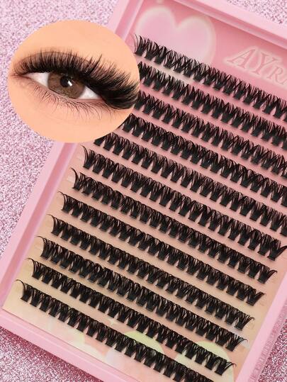 240pcs 60D False Eyelashes, 9-16mm Natural & Thick Effect. Handmade Faux Mink Lashes In Multiple Sizes & Clusters, Suitable For Party, Daily, Work, Etc. Soft & Dramatic 3D Faux Mink Texture, Multi-Layer Short & Thick Extended False Lashes