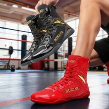 Zapatos de boxeo profesionales para mujeres para entrenamiento de fitness en interiores, zapatos de lucha, zapatos de combate de estilo libre y zapatos de sparring - Rojo - Ver 7