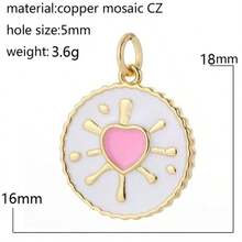 1个铜质时尚优雅迷你心形吊坠，DIY手链项链耳环首饰配件 - 彩色 - 查看 31