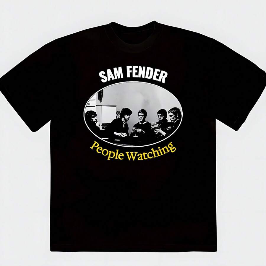 1PC Sam Fender People Watching Band Music Vintage Retro Graphic Women's T-Shirt - Đen 1 - Xem 1