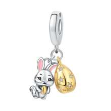 CYCUFF 1 件镀银复活节兔子彩蛋吊坠，适用于原创手链项链 DIY 首饰制作，是复活节饰品礼物的理想之选。 - 彩色 - 查看 18